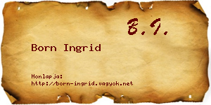 Born Ingrid névjegykártya